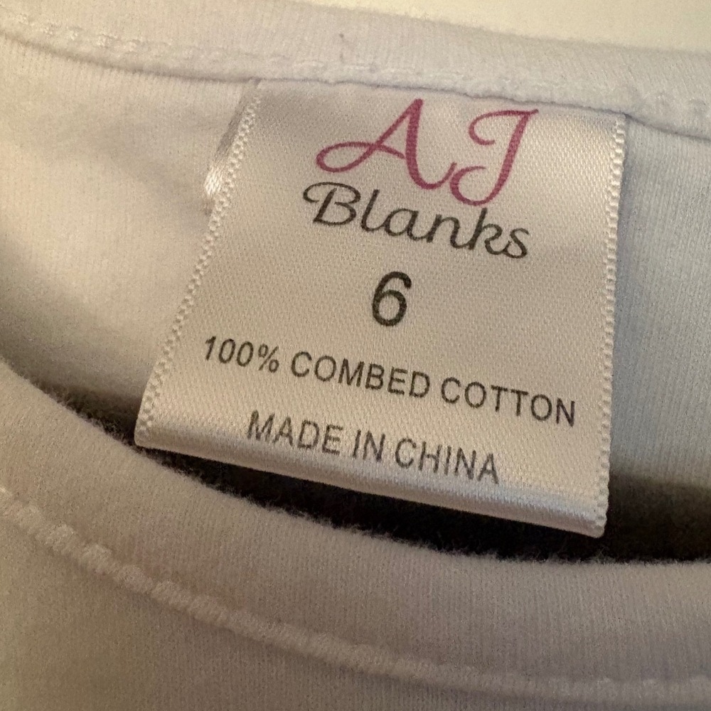 AJ Blanks Girls White Elephant Football Houndstooth Applique Puff Sleeve Shirt 6 - Picture 3 of 6